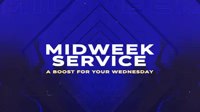 Midweek Services Blue Outline Diamonds | Church Motion Graphics